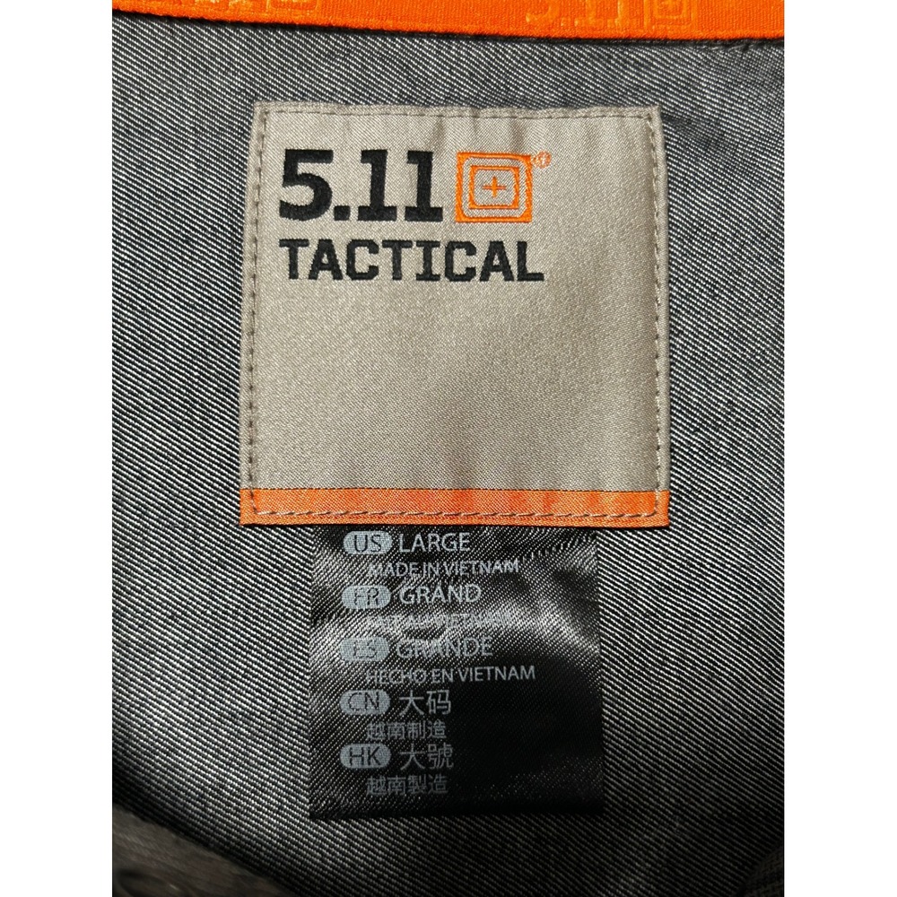 NEW 5.11 Tactical Men's LARGE Peak Long Sleeve Plaid Shirt Gray - Picture 8 of 11